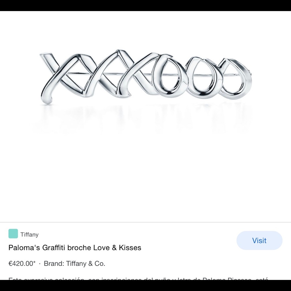 Retired Tiffany& Co. Paloma Picasso XO pin/Brooch/Large - Picture 3 of 8